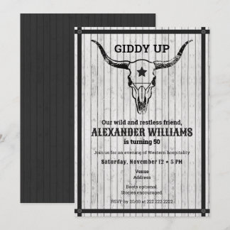 Giddy Up Western Ranch Milestone Birthday Party Invitation