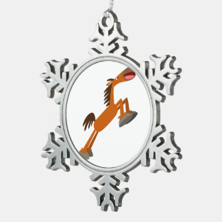 Giddyup, Horsey! Cartoon Horse Pewter Ornament