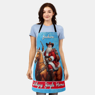 Giddyup Jingle Horse Santa Claus Christmas Apron