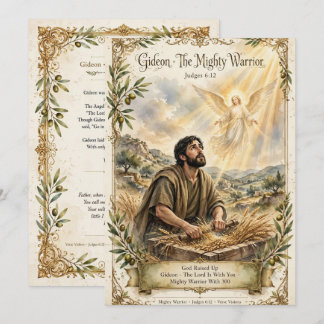 Gideon The Mighty Warrior Flat Card - Judges 6:12