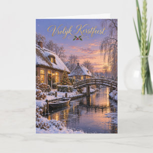 Giethoorn Winterbrug Vrolijk Kerstfeest Holiday Card