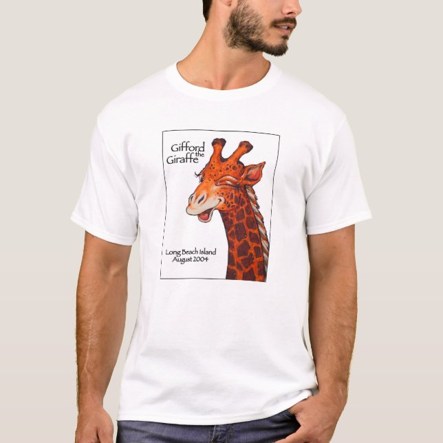 Gifford the Giraffe with white background T-Shirt (Front)