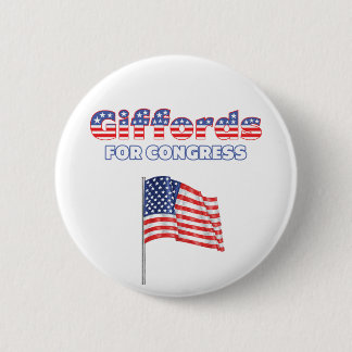 Giffords for Congress Patriotic American Flag Desi 6 Cm Round Badge