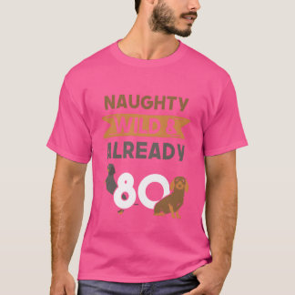 Gift 80 years birthday women Dachshund funny T-Shirt