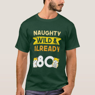 Gift 80 years birthday women Hamster girl T-Shirt