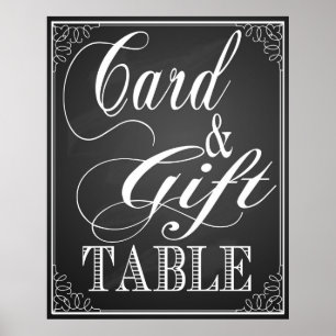 Gift and card Table wedding sign blackboard