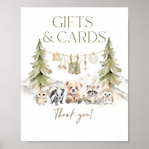 Gift and Card Woodland Adventure Boy Baby Shower Poster
