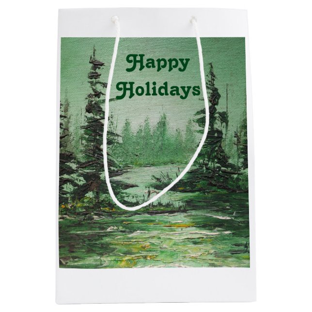 Gift Bag Ann Hayes Oil Painting Green Forest (Front)