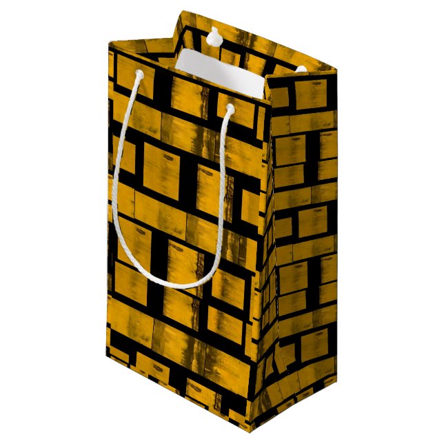 Gift Bag Burnt Yellow Black (Front Angled)
