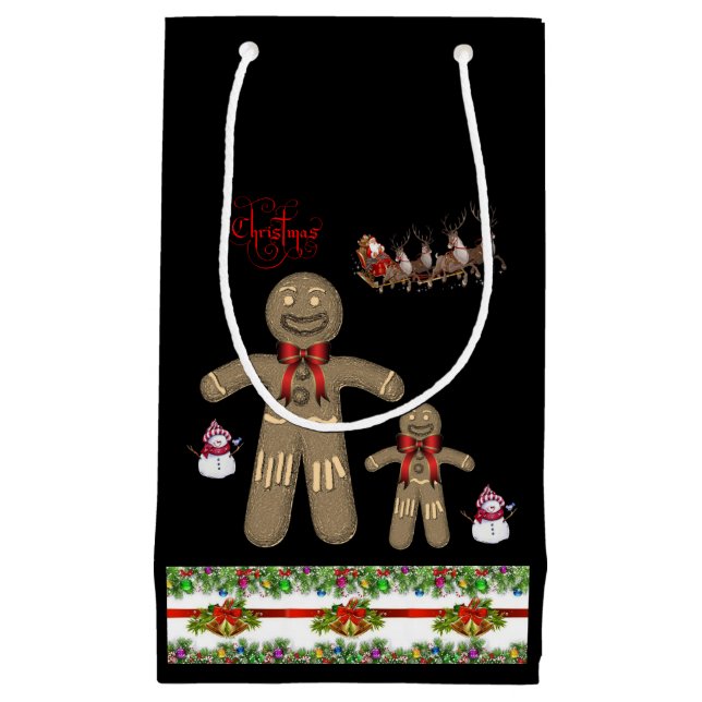Gift Bag Christmas Gingerbread Man (Front)