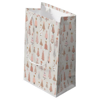 Gift Bag Christmas Pink Scandinave Sapin