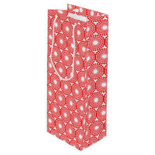 Gift Bag - Circles of Red Beads