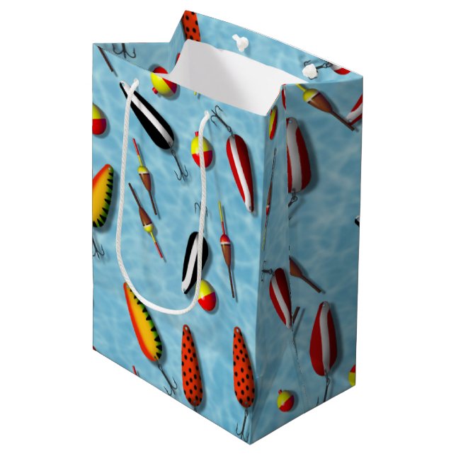 Gift Bag - Fishing Bobs and Lures (Front Angled)