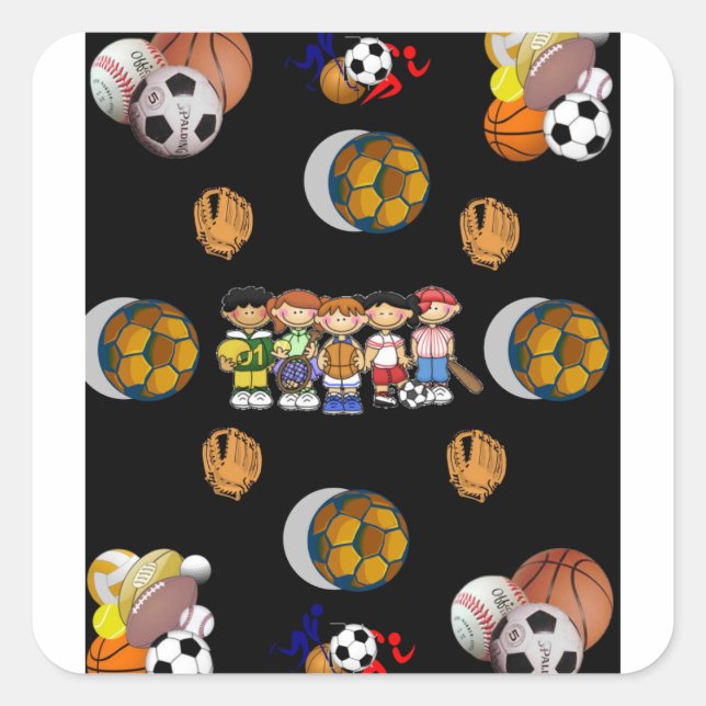 Gift Bag Football Sports Square Sticker (Front)