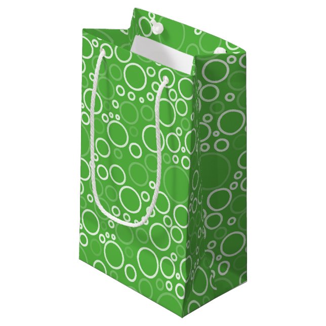 Gift Bag-Green Circles Small Gift Bag (Front Angled)