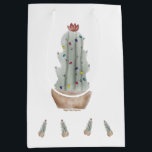 Gift Bag Holiday Cactus<br><div class="desc">Gift bag with watercolor holiday cactus by Night Sky Paperie</div>