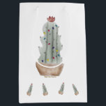 Gift Bag Holiday Cactus<br><div class="desc">Gift bag with watercolor holiday cactus by Night Sky Paperie</div>
