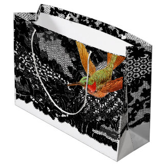Gift Bag HUMMINGBIRD AND BLACK LACE