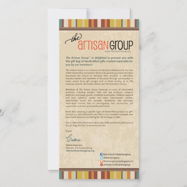 Gift Bag Inclusion Card (Front)