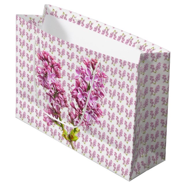 Gift Bag (LG) - Lilac Blossoms (Front Angled)