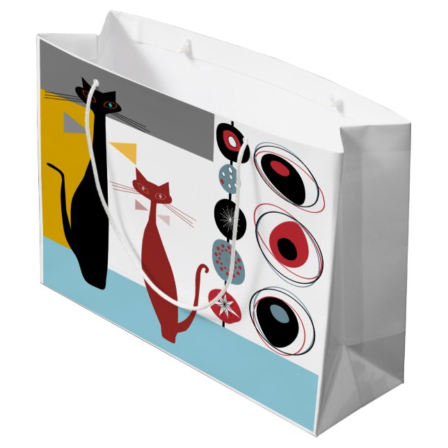 Gift Bag | Mid-Century Modern 2 Cats (Back Angled)