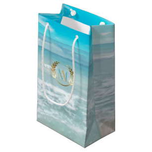 Gift Bag    Modern Monogram Geometric Beach