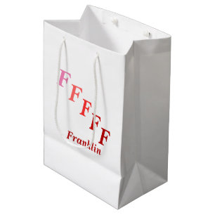 Gift Bag - Name and Stepped Letters in Red