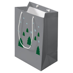 Gift Bag - Pine Forest with Snowflakes