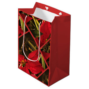 Gift Bag - Poinsettia Christmas Holiday