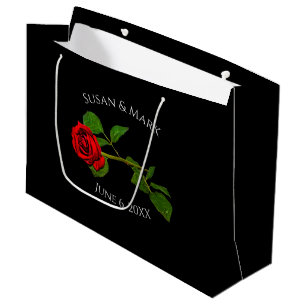 Gift Bag, Red Rose Collection, Black/Red Large Gift Bag