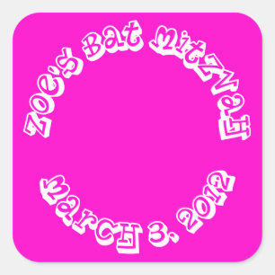 Gift Bag Stickers Bat Mitzvah Birthday Party