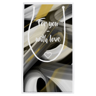 Gift Bag Trend Abstract Art Black White Gold