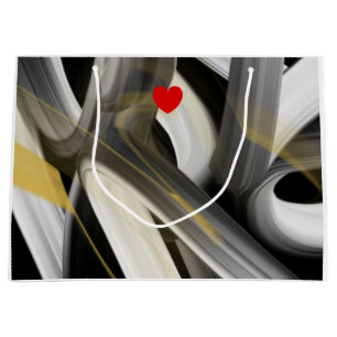 Gift Bag Trend Abstract Art Black White Gold