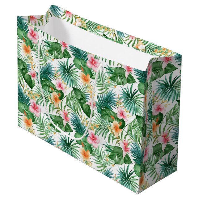 Gift Bag-Tropical Floral  Large Gift Bag (Front Angled)