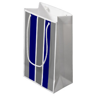Gift Bag -Ultramarine Blue and Grey Strips