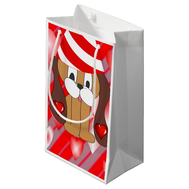 Gift Bag Valentine's Dog (Front Angled)