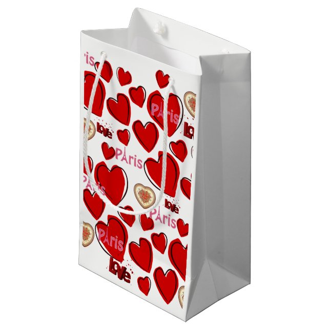 Gift Bag Valentine's Paris France (Front Angled)