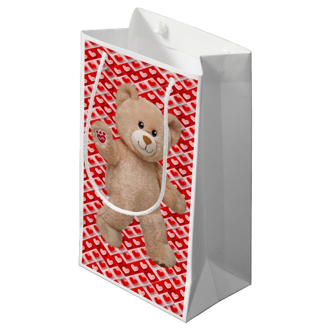 Gift Bag Valentine's Teddy Bear (Front Angled)
