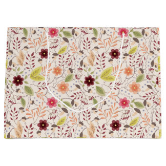 Gift bag with autumn vintage pattern