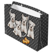 Gift bag with cute puppies polka dot design (Back Angled)