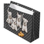 Gift bag with cute puppies polka dot design (Front Angled)