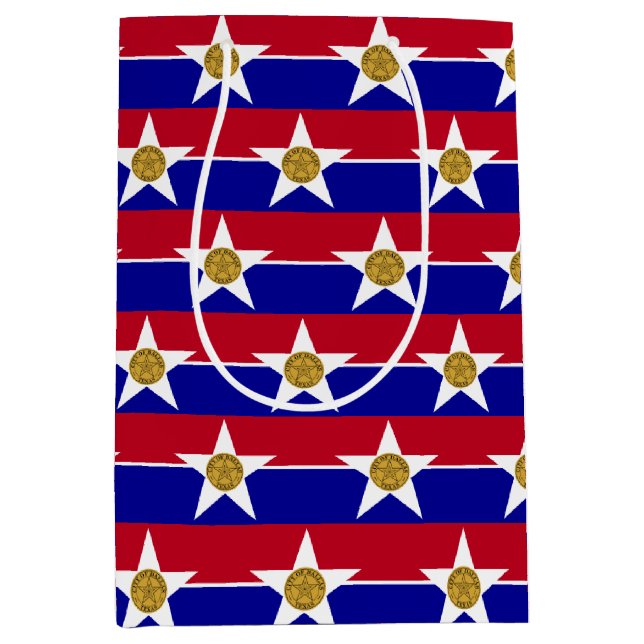 Gift Bag with flag of Dallas City, Texas, USA (Front)