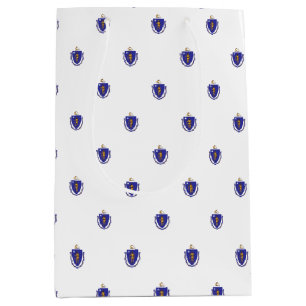 Gift Bag with flag of Massachusetts State, USA