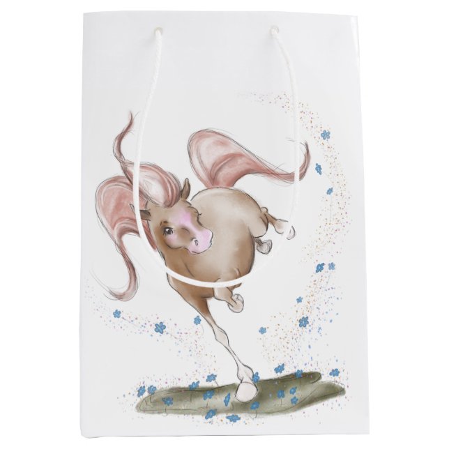 gift bag with horse demotive, gift wrapping (Front)
