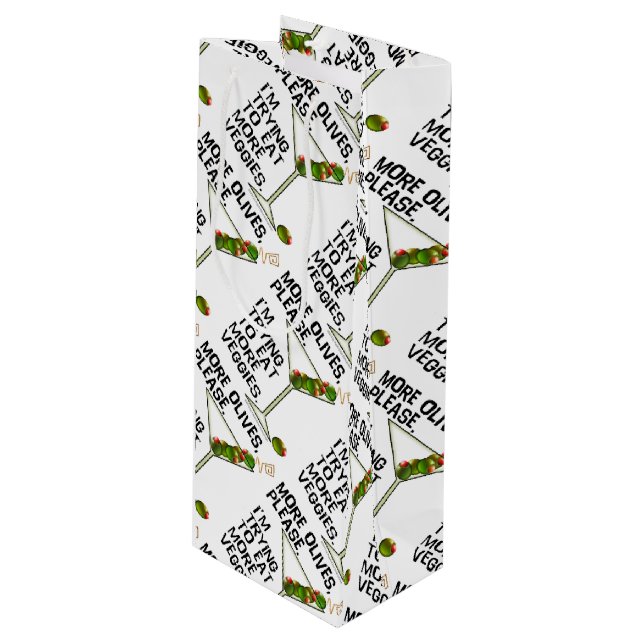 GIFT BAGS - More Olives. Eating Veggies! (Front Angled)