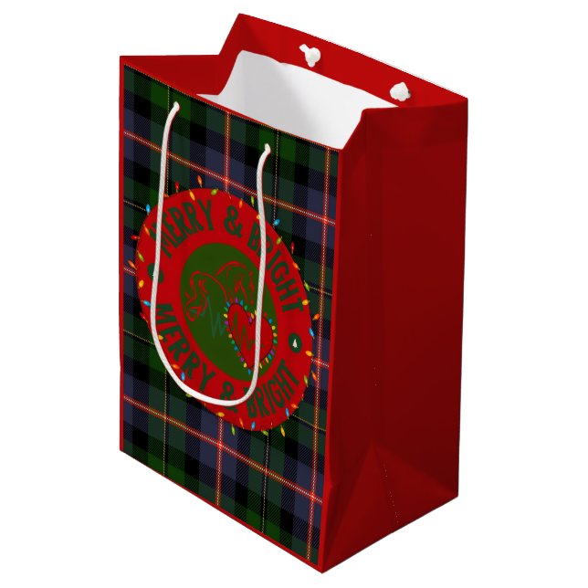 Gift Bags with Merry & Bright Logo (Front Angled)