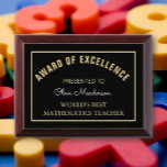 Gift! Best Mathematics teacher Award Plaque<br><div class="desc">Give an award to be cherished!</div>