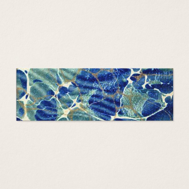 Gift Book Blue Batik Marble Bookmark (Front)