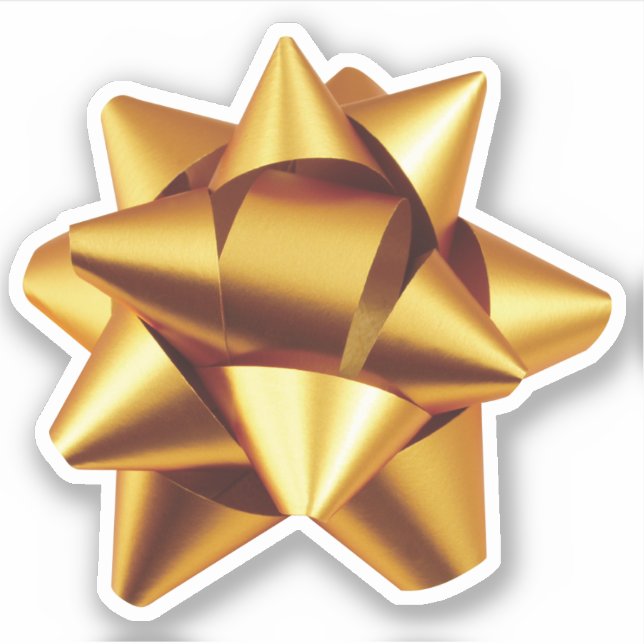 Gift Bow | Sticker | Various Sizes | Gold (Front)