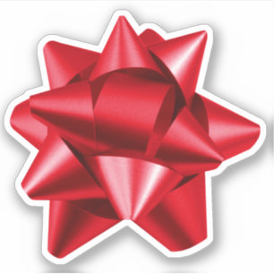 Gift Bow   Sticker   Various Sizes   Red